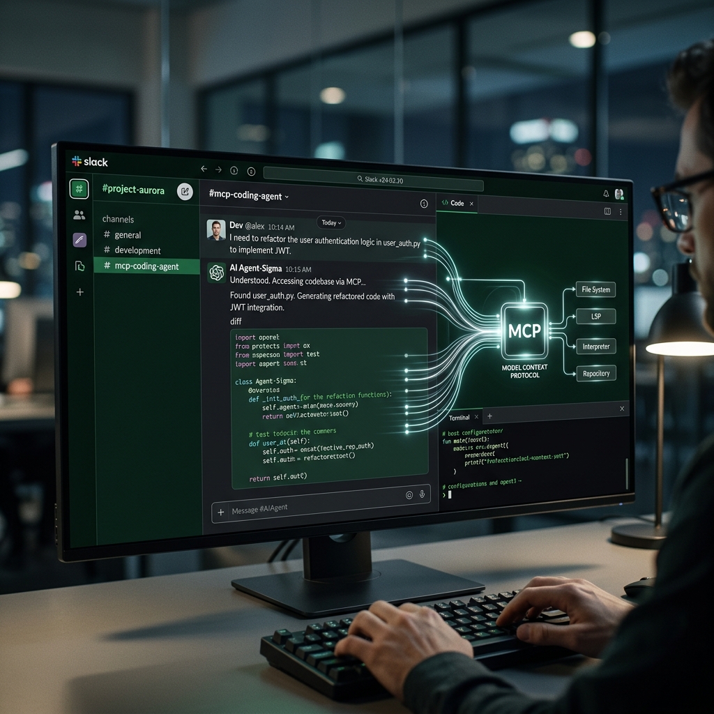 Slack Interface with AI Coding Agent via MCP