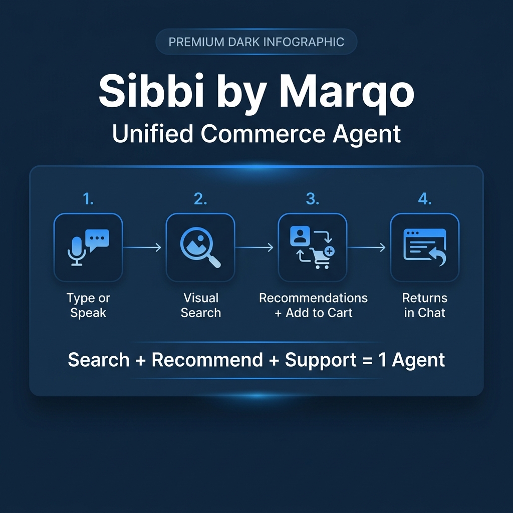 Sibbi by Marqo — Unified Commerce Agent: Type, Visual Search, Recommendations, Returns in One Chat