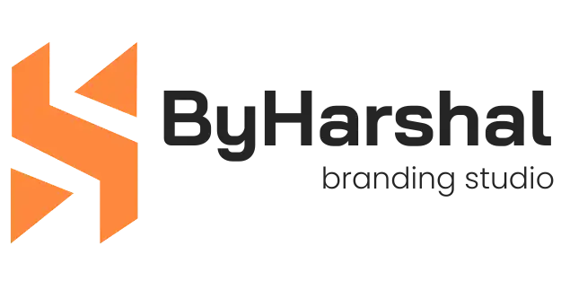 Letter H in logo with full name ByHarshal Branding Studio.