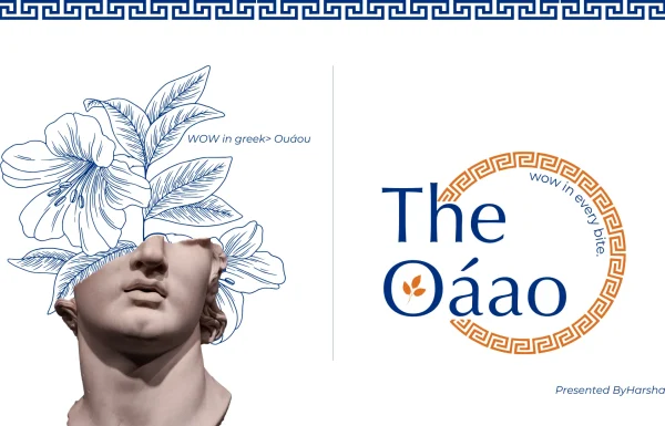 A greek themed logo with text The Oaao.